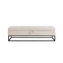 58.6" Bed Bench with Metal Base and Storage