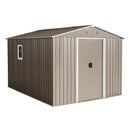8ft x 10ft Outdoor Metal Storage Shed with Metal Foundation,with Window,Grey(W540S00017)