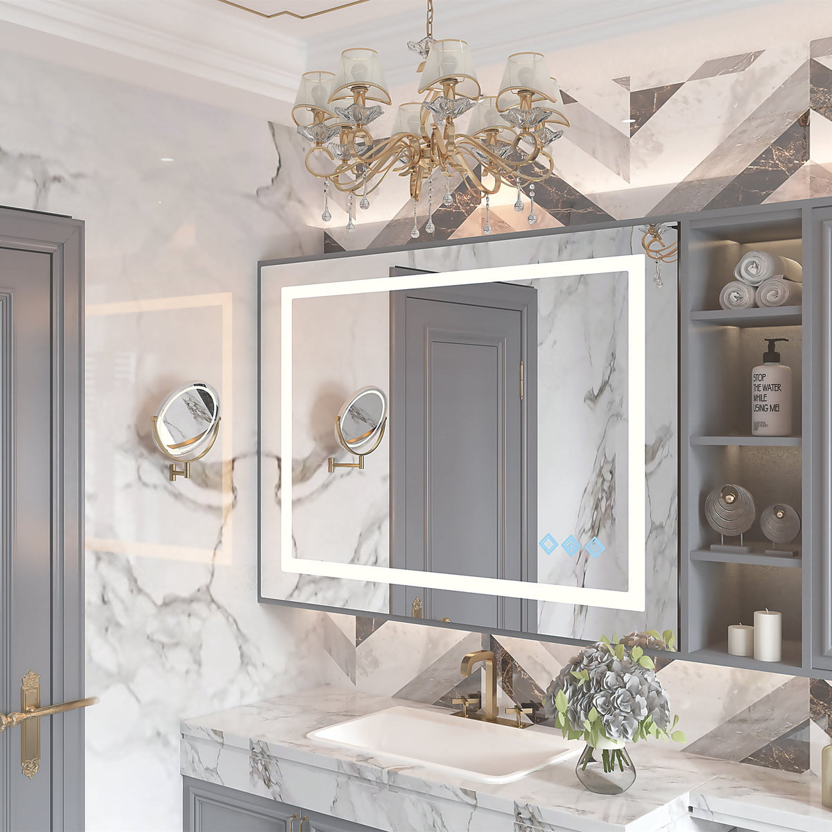 48x36 Inch LED Bathroom Mirror, photo 5 of 10