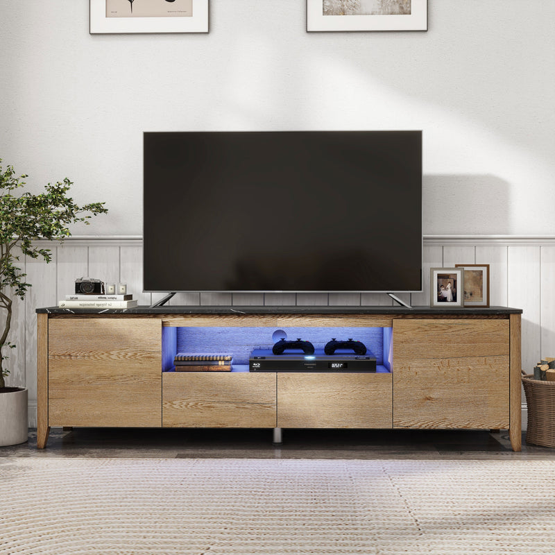 58 Inches Modern TV stand with LED Lights Entertainment Center TV cabinet with Storage for Up to 80 inch for Gaming Living Room Bedroom