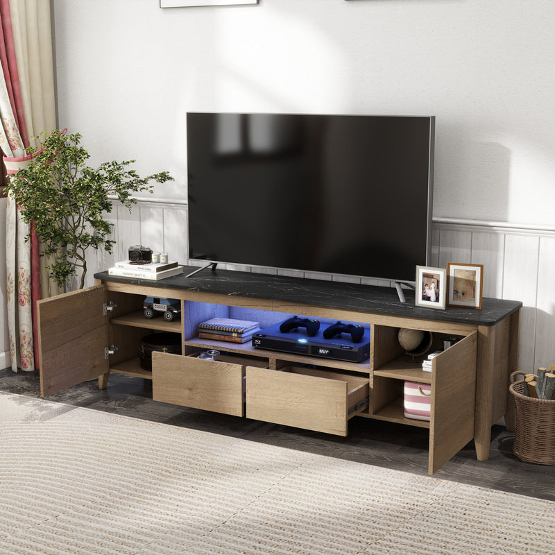 58 Inches Modern TV stand with LED Lights Entertainment Center TV cabinet with Storage for Up to 80 inch for Gaming Living Room Bedroom