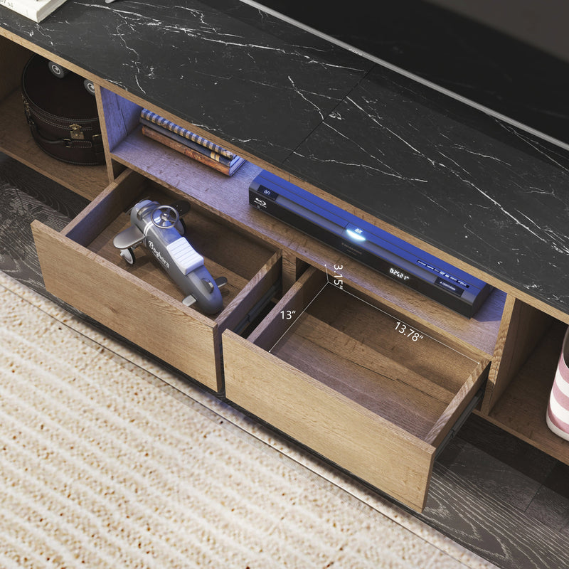 58 Inches Modern TV stand with LED Lights Entertainment Center TV cabinet with Storage for Up to 80 inch for Gaming Living Room Bedroom