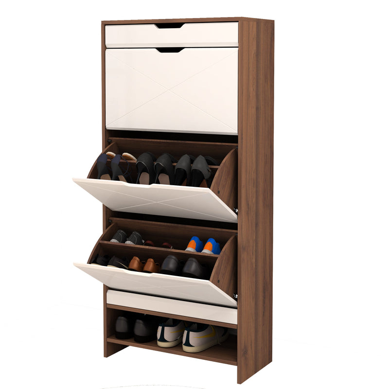 3 Tier Shoe Storage Cabinet with Draders for Entryway,Bedroom,Flip Door Design Shoe Cabinet