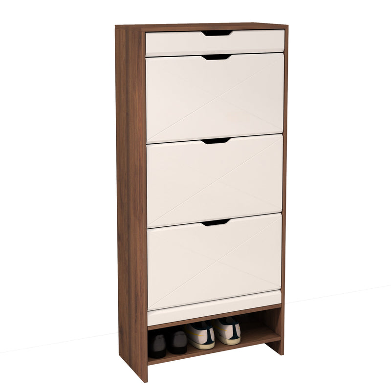 3 Tier Shoe Storage Cabinet with Draders for Entryway,Bedroom,Flip Door Design Shoe Cabinet