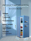 3.5 Cu.Ft Compact Refrigerator - Retro Mini Fridge with Freezer