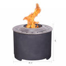 Dark Grey Faux Concrete Texture Smokeless Firepit with Wood Pellet/Twig/Wood as The Fuel for Garden & Outdoor