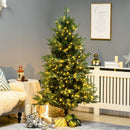 HOMCOM 6Ft Tall Prelit Artificial Christmas Tree Holiday Décor
