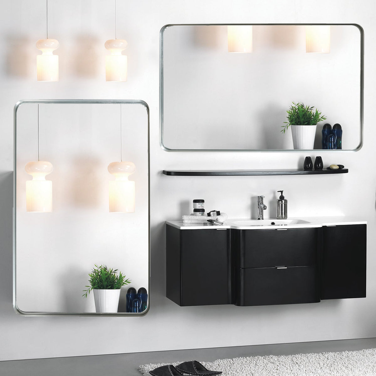 36x30 Inch Glossy Brushed Bathroom Mirror, photo 8 of 10