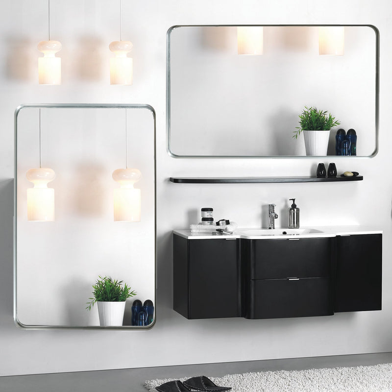 36x30 Inch Glossy Brushed Bathroom Mirror, photo 8 of 10