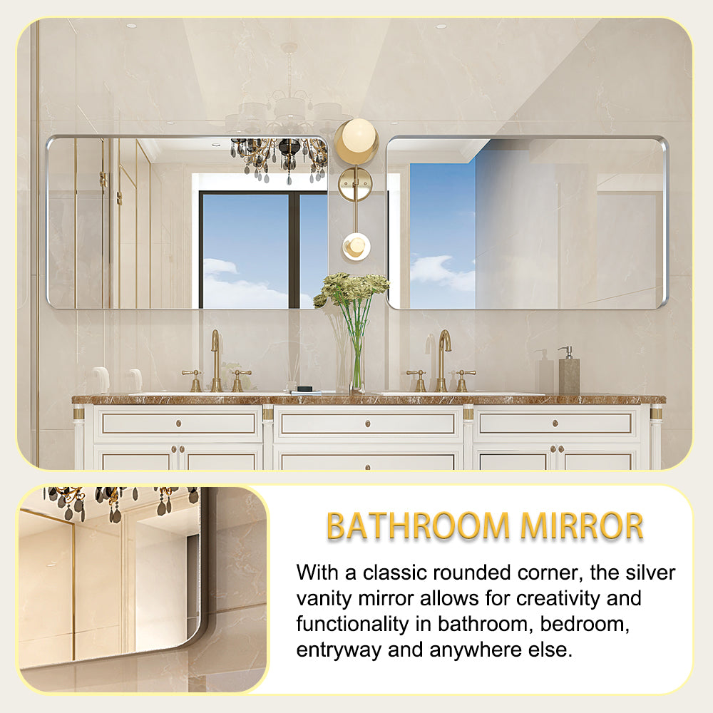 36x30 Inch Glossy Brushed Bathroom Mirror, photo 10 of 10