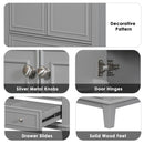 30" Bathroom Vanity with Sink Combo, Multi-functional Bathroom Cabinet with Doors and Drawer, Solid Frame and MDF Board, Grey