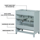 30" Bathroom Vanity without Sink, Base Only, Multi-functional Bathroom Cabinet with Doors and Drawer, Solid Frame and MDF Board, Green