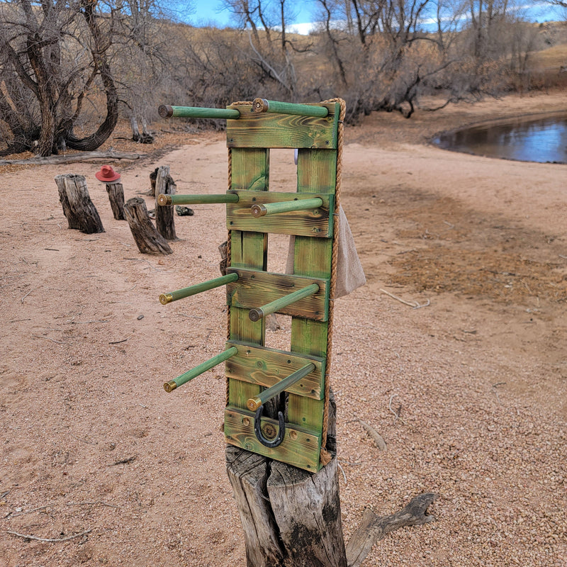 4 Cowboy Hat Rack Vertical | Cowboy Hat Holder |  Rustic Western Hat Display | Handcrafted Wooden Organizer | Space-Saving Home Decor | Made in USA