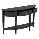U-Style Modern Curved Console Table with 3 Drawers