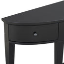 U-Style Modern Curved Console Table with 3 Drawers