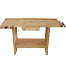 55-Inch Wooden Workbench with Rapid Action Woodworking Vise