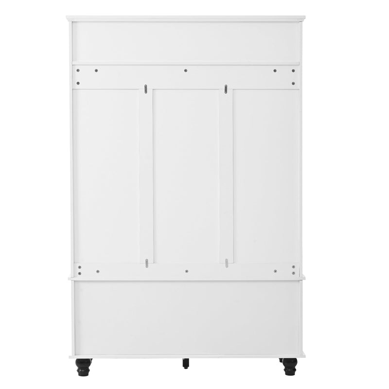 4-in-1 Entryway Bench with Coat Rack, Cushion and 4 Sturdy Hooks, 47.2" Wide Hall Tree with Storage Bench for Hallway, Entryway, Living Room