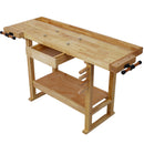 55-Inch Wood Workbench with Bar Clamps