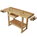 55-Inch Wood Workbench with Bar Clamps