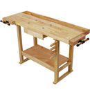 55-Inch Wooden Workbench with Rapid Action Woodworking Vise