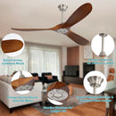60 Inch Indoor Modern Ceiling Fan With 3 Solid Wood Blades by HouseOfZazla