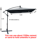 Square 2.5x2.5M Outdoor Patio Umbrella with Solar LED Lights by HouseOfZazla