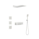 Wall Mounted Waterfall Rain Shower System With 3 Body Sprays & Handheld Shower