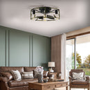 19" Green Industrial Ceiling Fan with Light
