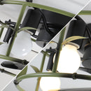 19" Green Industrial Ceiling Fan with Light