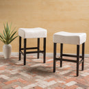 Set of 2, 26.75" Backless Fabric Counter Height Barstool