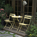 3 Piece Patio Bistro Set of Foldable Round Table and Chairs