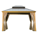 10'x12' Hardtop Gazebo with Wooden Coated Aluminum Frame and Double Steel Roof by HouseOfZazla