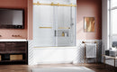 Brushed Gold Frameless Bathtub Door