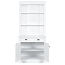 83.4"Tall Bookshelf Suite, Modern Bookcase Suite with LED Lighting,Doors and Drawers,2-Piece Set Storage Bookcase with Open Shelves for Living Room,Home Office,White