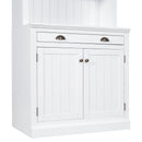 83.4"Tall Bookshelf Suite, Modern Bookcase Suite with LED Lighting,Doors and Drawers,2-Piece Set Storage Bookcase with Open Shelves for Living Room,Home Office,White