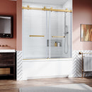 Brushed Gold Frameless Bathtub Door
