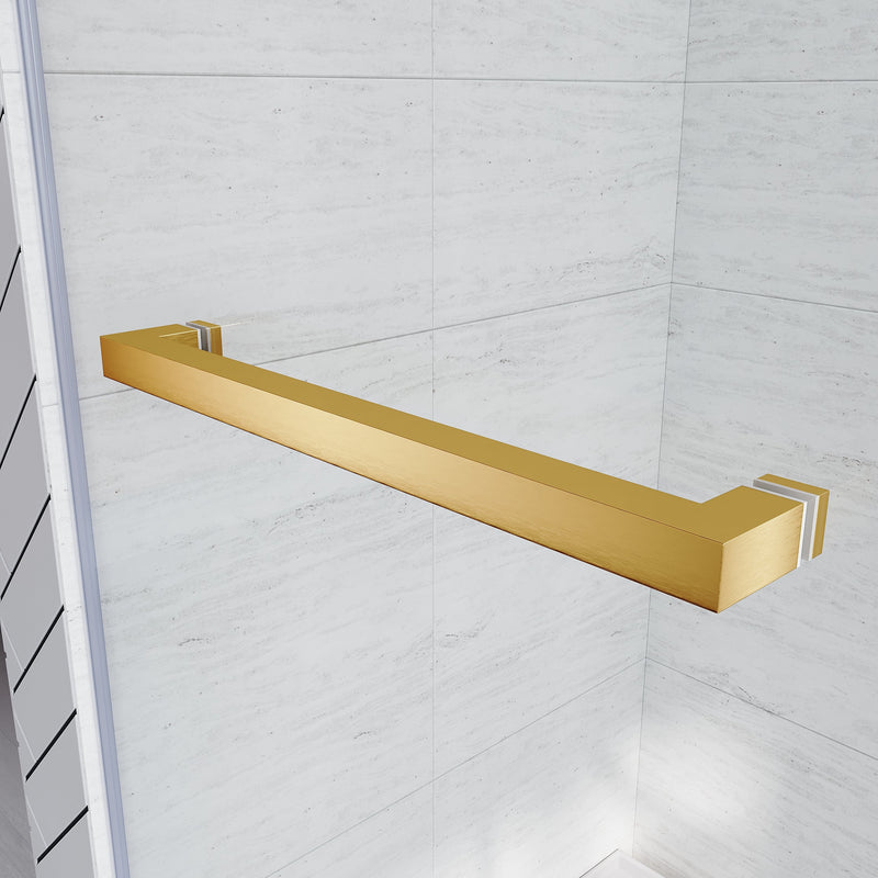 Brushed Gold Frameless Bathtub Door, photo 4 of 8