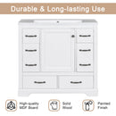 36" Bathroom Vanity with Sink Combo, Six Drawers, Multi-Functional Drawer Divider, Adjustable Shelf, White