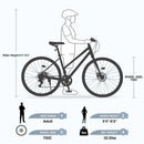 7 Speed Hybrid Bike Disc Brake 700C Road Bike for Men & Women