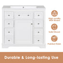 36" Bathroom Vanity without Sink, Cabinet Base Only, Six Drawers, Multi-Functional Drawer Divider, Adjustable Shelf, White