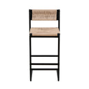 Honey Bar Stools Set of 2 - Paper Rope Weave Dining Chairs