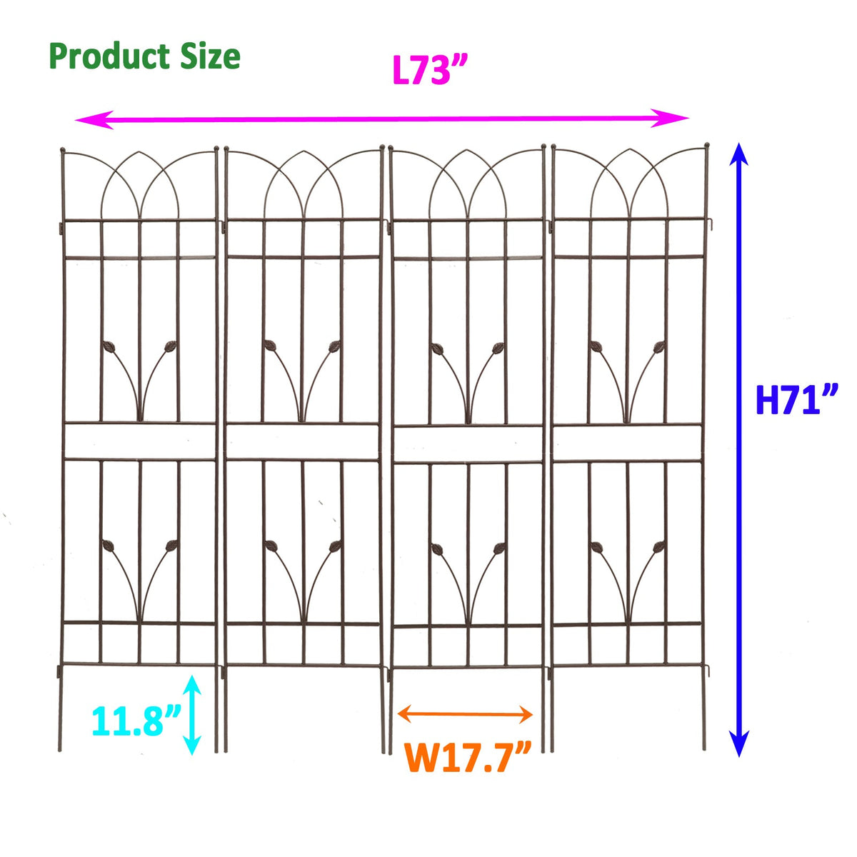 4 Pack Metal Garden Trellis, photo 4 of 10