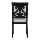 5-Piece Retro Dining Set, Rectangular Wooden Dining Table and 4 Upholstered Chairs for Dining Room and Kitchen (Black)