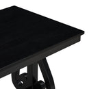 5-Piece Retro Dining Set, Rectangular Wooden Dining Table and 4 Upholstered Chairs for Dining Room and Kitchen (Black)