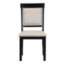 5-Piece Retro Dining Set, Rectangular Wooden Dining Table and 4 Upholstered Chairs for Dining Room and Kitchen (Black)