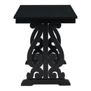 5-Piece Retro Dining Set, Rectangular Wooden Dining Table and 4 Upholstered Chairs for Dining Room and Kitchen (Black)