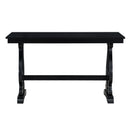 5-Piece Retro Dining Set, Rectangular Wooden Dining Table and 4 Upholstered Chairs for Dining Room and Kitchen (Black)