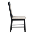 5-Piece Retro Dining Set, Rectangular Wooden Dining Table and 4 Upholstered Chairs for Dining Room and Kitchen (Black)