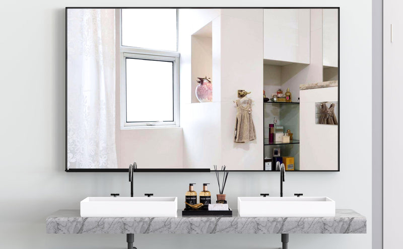 60" x 36" Oversized Modern Rectangle Bathroom Mirror, photo 3 of 10