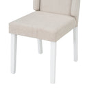 6-Piece Classic Dining Table Set, Rectangular Extendable Dining Table with two 12"W Removable Leaves and 4 Upholstered Chairs & 1 Bench for Dining Room (White+Black)